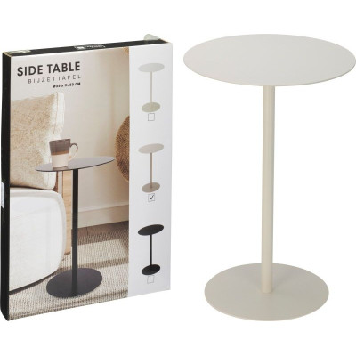 Bijzettafel - Rond - Wit - 35x53 cm