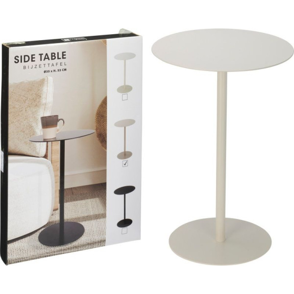 Bijzettafel - Rond - Wit - 35x53 cm Bijzettafel - Rond - Wit - 35x53 cm