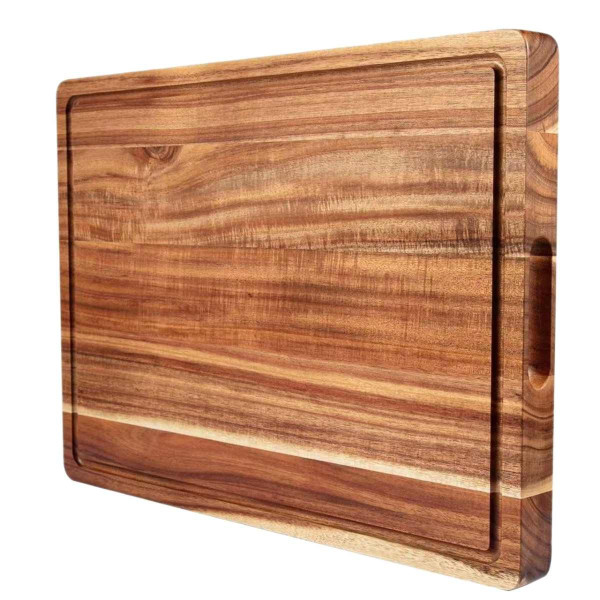 Ceruzo Acacia Houten Snijplank 38x25x2.5 cm - met Sapgroef en Handvaten Ceruzo Acacia Houten Snijplank 38x25x2.5 cm - met Sapgroef en Handvaten