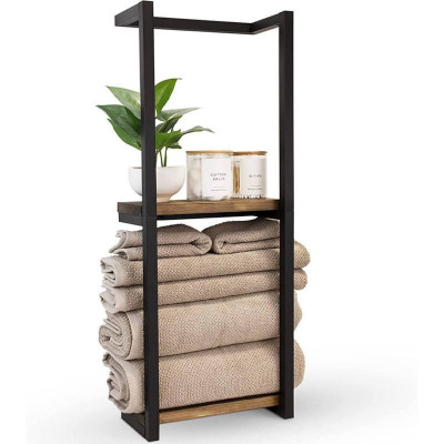Ceruzo Handdoekrek - Badkamerrek - Metaal-Hout - Wandmontage