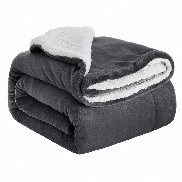 Ceruzo Sherpa Fleece Deken - 150x200 cm - Donker Grijs Ceruzo Sherpa Fleece Deken - 150x200 cm - Donker Grijs