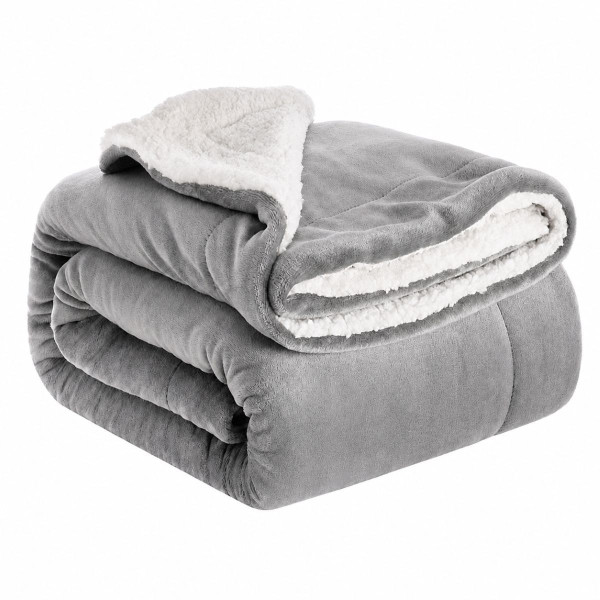 Ceruzo Sherpa Fleece Deken - 150x200 cm - Licht Grijs Ceruzo Sherpa Fleece Deken - 150x200 cm - Licht Grijs