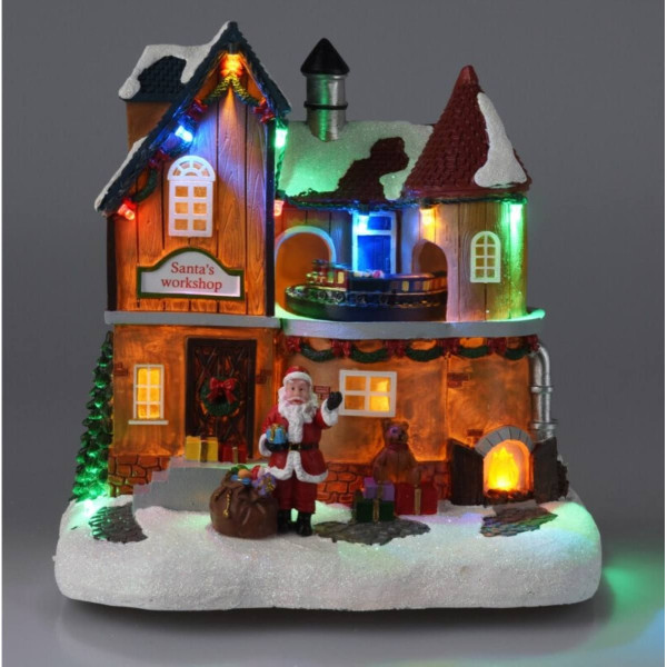 Kersthuis Santa Village - Verlichting en Beweging Kersthuis Santa Village - Verlichting en Beweging