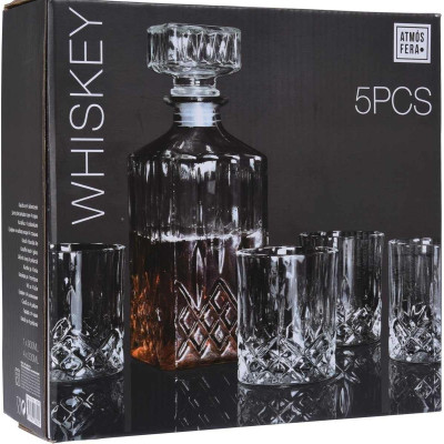 Whiskeyset - karaf met 4 glazen - budgetline Whiskeyset - karaf met 4 glazen - budgetline