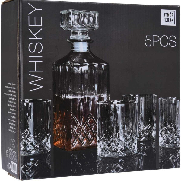 Whiskeyset - karaf met 4 glazen - budgetline Whiskeyset - karaf met 4 glazen - budgetline