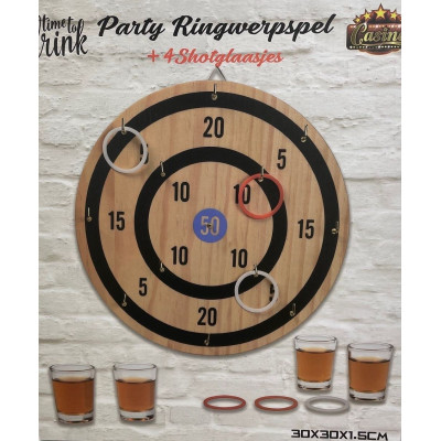 Ringwerpspel met 4 Shotglaasjes