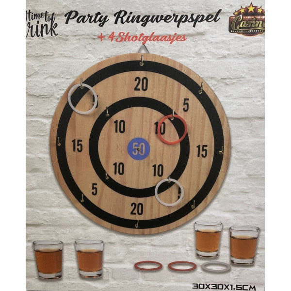 Ringwerpspel met 4 Shotglaasjes Ringwerpspel met 4 Shotglaasjes
