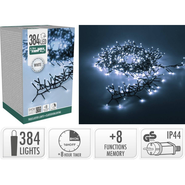 Treecluster Kerstboomverlichting - 384led - Wit Treecluster Kerstboomverlichting - 384led - Wit