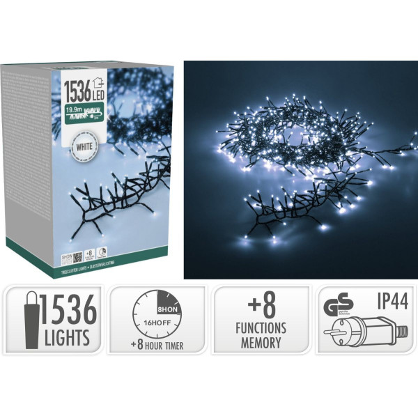 Treecluster Kerstboomverlichting - 1536led - Wit Treecluster Kerstboomverlichting - 1536led - Wit