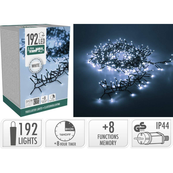 Treecluster Kerstboomverlichting - 192led - Wit