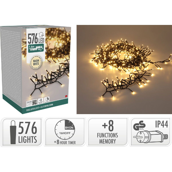 Treecluster Kerstboomverlichting - 576led - warm wit Treecluster Kerstboomverlichting - 576led - warm wit