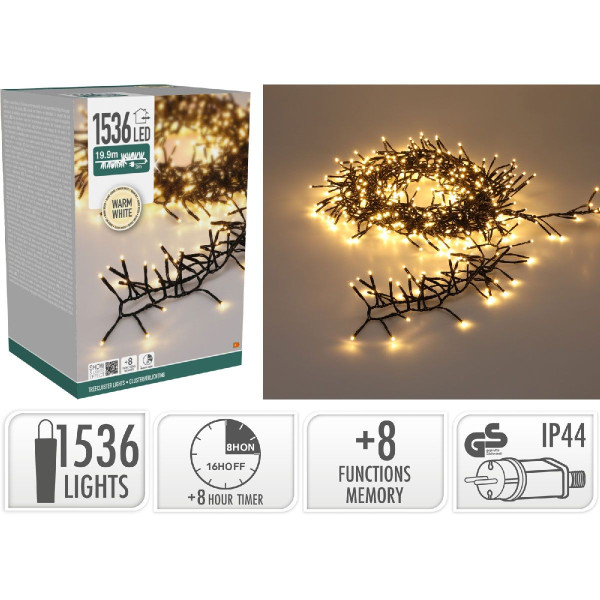 Treecluster Kerstboomverlichting - 1536led - warm wit Treecluster Kerstboomverlichting - 1536led - warm wit