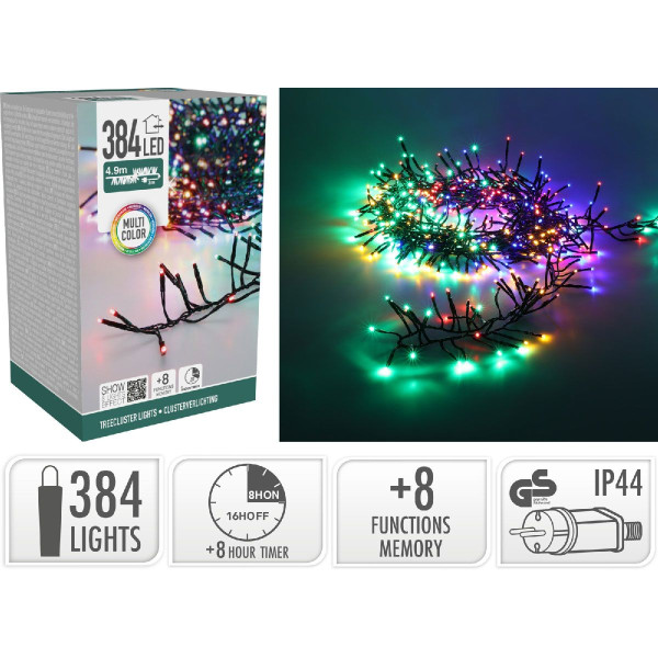 Treecluster Kerstboomverlichting - 384led - multicolor Treecluster Kerstboomverlichting - 384led - multicolor