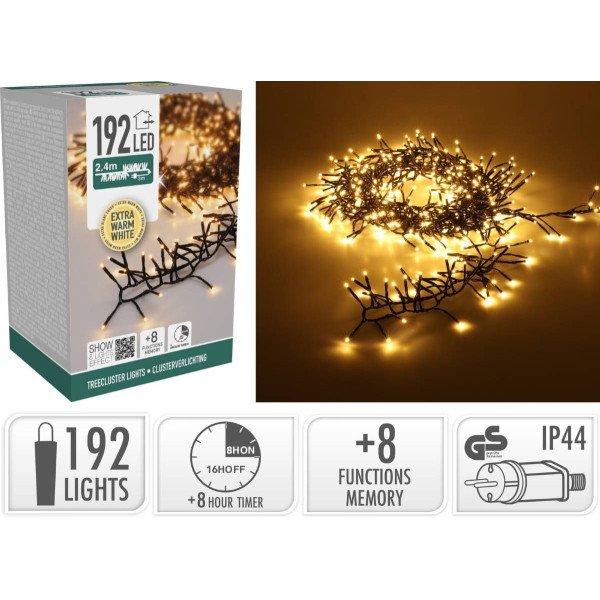 Treecluster Kerstboomverlichting - 192led - extra warm wit Treecluster Kerstboomverlichting - 192led - extra warm wit