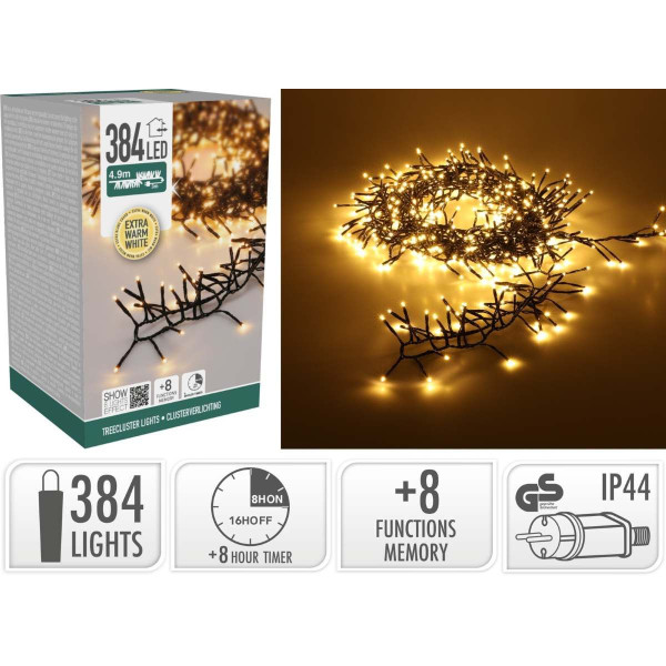 Treecluster Kerstboomverlichting - 384led - extra warm wit Treecluster Kerstboomverlichting - 384led - extra warm wit
