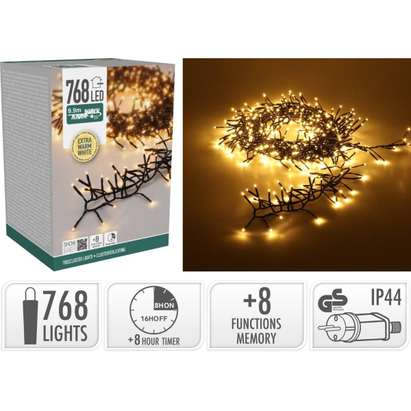 Treecluster Kerstboomverlichting - 768led - extra warm wit Treecluster Kerstboomverlichting - 768led - extra warm wit