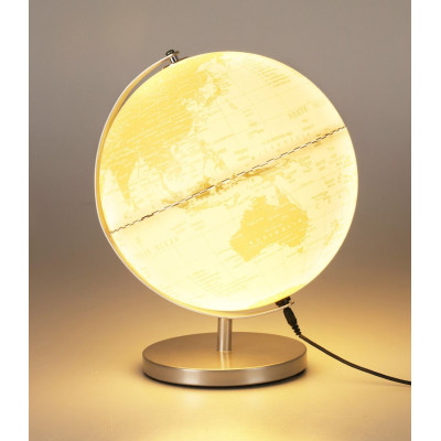 Wereldbol met Licht - USB - 31cm - Wit