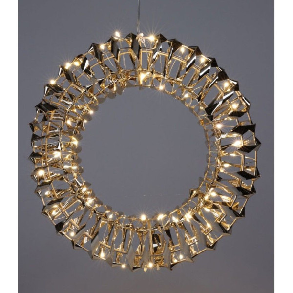 Verlichte Krans - Goud - 30 cm - 50 led