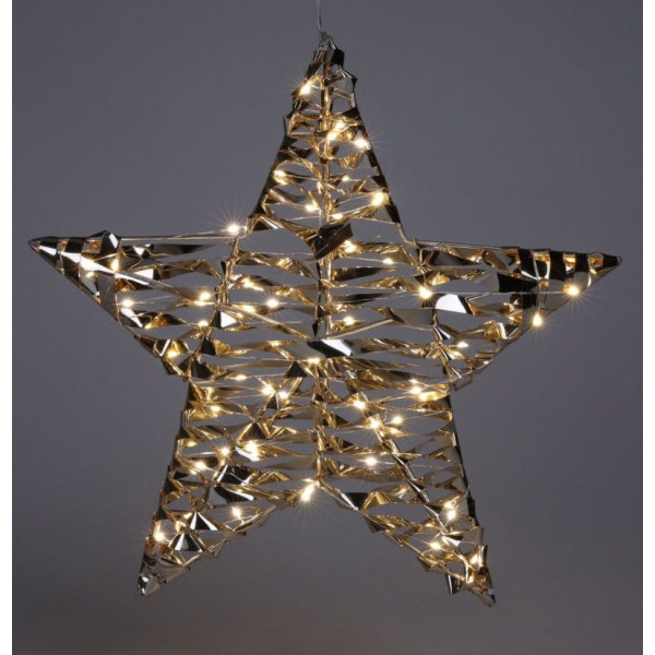 Verlichte Kerstster - Goud - 40 cm - 60 led