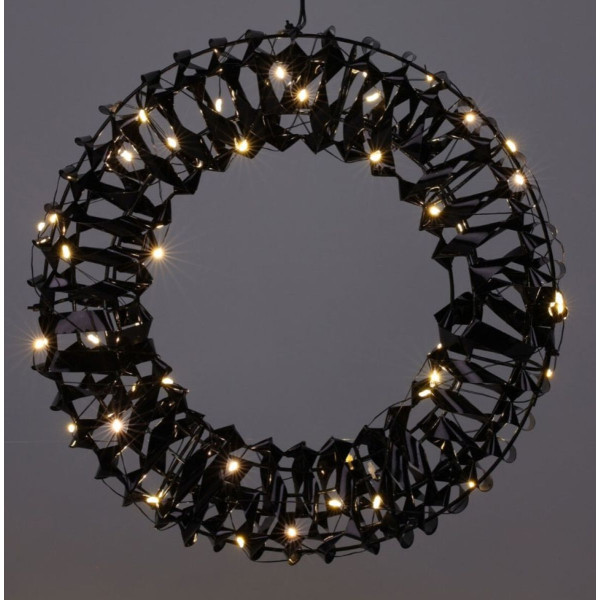 Verlichte Krans - Zwart - 30 cm - 50 led Verlichte Krans - Zwart - 30 cm - 50 led