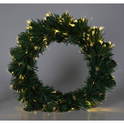 Kerstkrans met Verlichting - Fiber Optic - 50 cm - Warm Wit - op Batterijen Kerstkrans met Verlichting - Fiber Optic - 50 cm - Warm Wit - op Batterijen