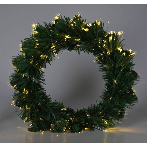 Kerstkrans met Verlichting - Fiber Optic - 50 cm - Warm Wit - op Batterijen Kerstkrans met Verlichting - Fiber Optic - 50 cm - Warm Wit - op Batterijen