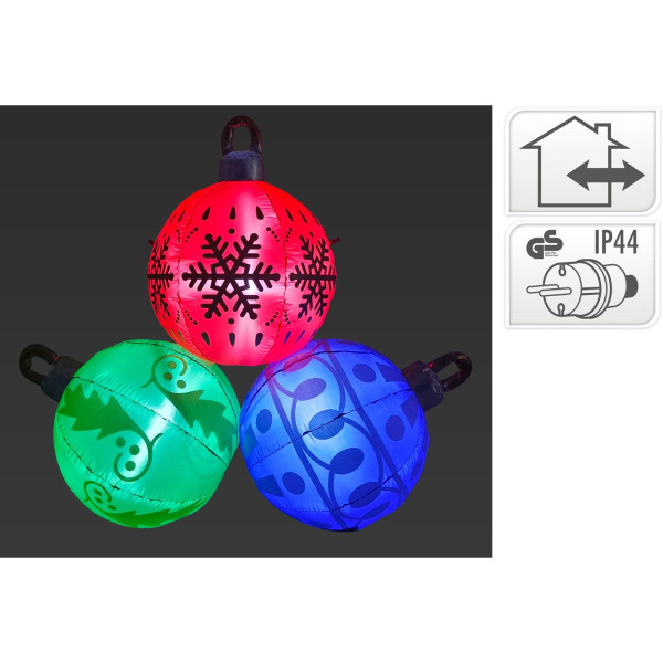 Verlichte Kerstballen XL - 183x70x156 cm - 3 Stuks Verlichte Kerstballen XL - 183x70x156 cm - 3 Stuks