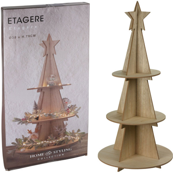 Kerst Etagere Hout - 79 cm Kerst Etagere Hout - 79 cm
