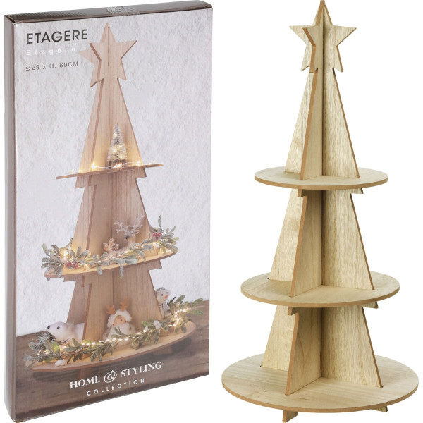 Kerst Etagere Hout - 60 cm Kerst Etagere Hout - 60 cm