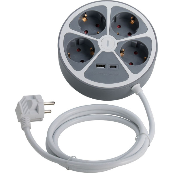 Stekkerdoos - 4-Weg - met USB Stekkerdoos - 4-Weg - met USB
