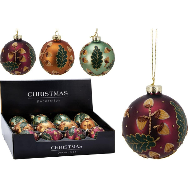 12x Glazen Kerstbal - Mat - 8cm 12x Glazen Kerstbal - Mat - 8cm