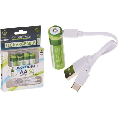 Oplaadbare AA Batterijen - USB - 1200mAh - 4 Stuks