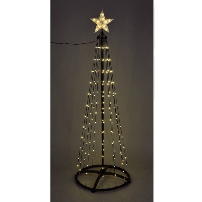 Kerstboom - Vlaggenmast - 210cm - 370 LED - Zwart Frame - Warm Wit Kerstboom - Vlaggenmast - 210cm - 370 LED - Zwart Frame - Warm Wit