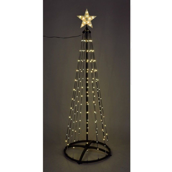 Kerstboom - Vlaggenmast - 210cm - 370 LED - Zwart Frame - Warm Wit Kerstboom - Vlaggenmast - 210cm - 370 LED - Zwart Frame - Warm Wit