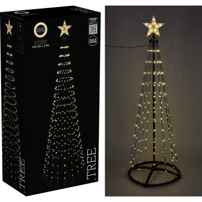 Kerstboom - Vlaggenmast - 300cm - 550 LED - Zwart Frame - Warm Wit Kerstboom - Vlaggenmast - 300cm - 550 LED - Zwart Frame - Warm Wit