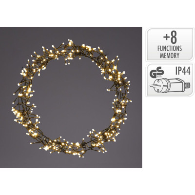 Kerstring met verlichting - 400 LED - Ø48 cm - warm wit - 8 Lichtfuncties - voor binnen en buiten Kerstring met verlichting - 400 LED - Ø48 cm - warm wit - 8 Lichtfuncties - voor binnen en buiten