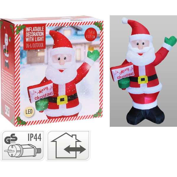 Opblaasbare Kerstman 125cm - met verlichting Opblaasbare Kerstman 125cm - met verlichting