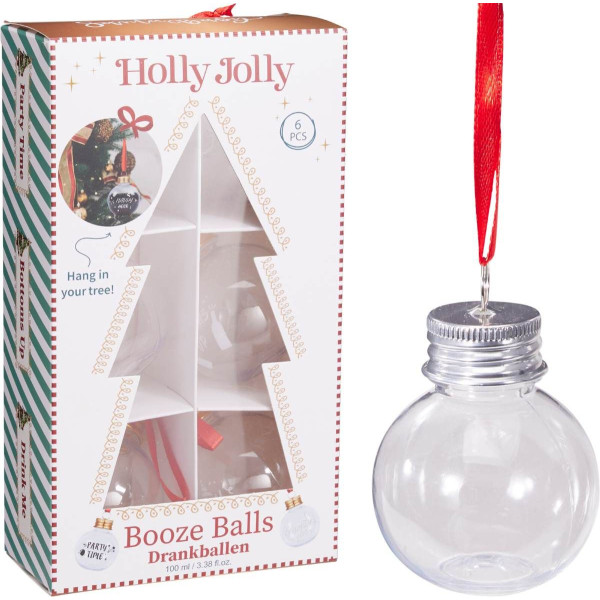 Vulbare Drankballen - 6x Kerstballen Shotglaasjes Vulbare Drankballen - 6x Kerstballen Shotglaasjes