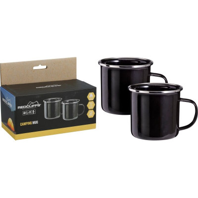 Camping 2x Drinkbekers - Emaille
