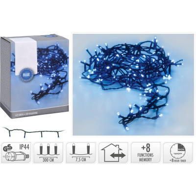 Kerstverlichting 40 led - 3m - blauw - Timer - Lichtfuncties - Geheugen - Buiten