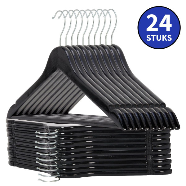 Ceruzo 24 Houten Kledinghangers Zwart Ceruzo 24 Houten Kledinghangers Zwart