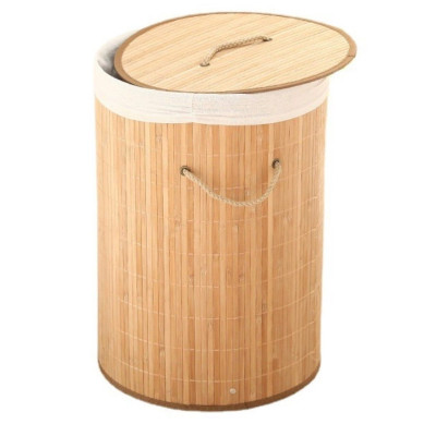 Ceruzo Wasmand met Deksel - Bamboe - Rond - 48 Liter