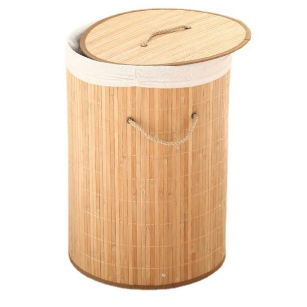 Ceruzo Wasmand met Deksel - Bamboe - Rond - 48 Liter