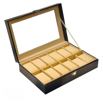 Ceruzo Horlogebox - voor 12 Horloges - Zwart Ceruzo Horlogebox - voor 12 Horloges - Zwart