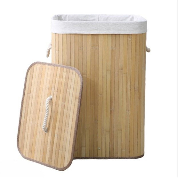 Ceruzo Bamboe Wasmand met Deksel - 72L - Naturel Ceruzo Bamboe Wasmand met Deksel - 72L - Naturel