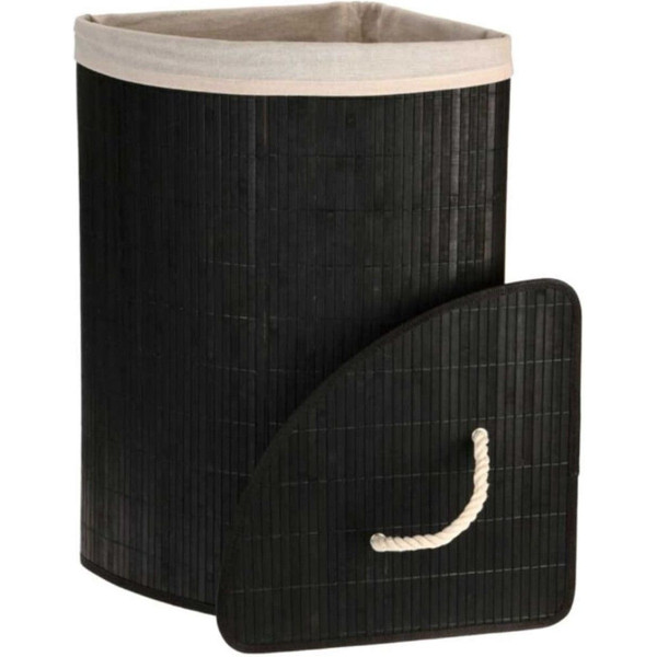 Ceruzo Bamboe Wasmand - Hoek Model - 72L - Zwart Ceruzo Bamboe Wasmand - Hoek Model - 72L - Zwart