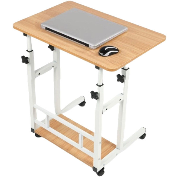 Ceruzo Laptoptafel - Verrijdbare Bedtafel - Verstelbaar in Hoogte 85cm - Tafelblad 80x40cm
