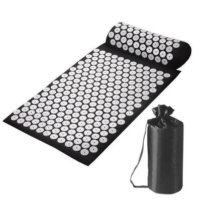 Ceruzo Acupressuur Mat met Kussen - Spijkermat - Zwart/Wit Ceruzo Acupressuur Mat met Kussen - Spijkermat - Zwart/Wit