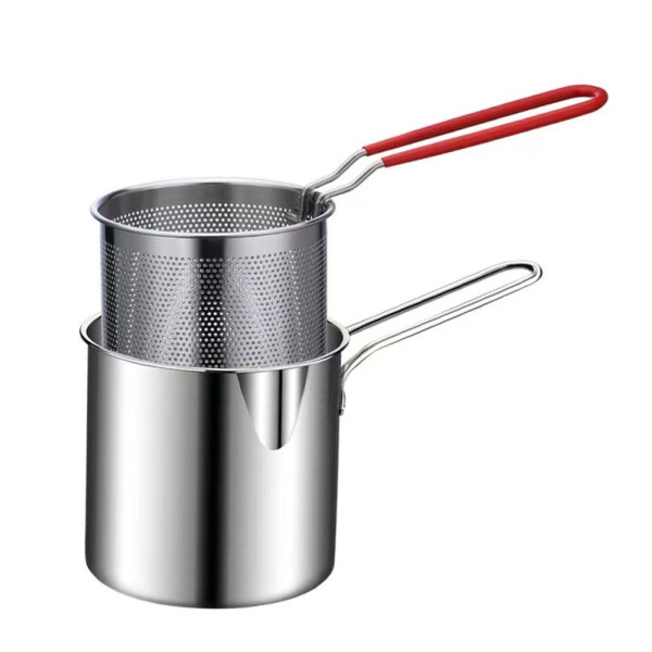 Ceruzo Mini Frituurpan met Mandje - 1.2L - geschikt voor gas Ceruzo Mini Frituurpan met Mandje - 1.2L - geschikt voor gas