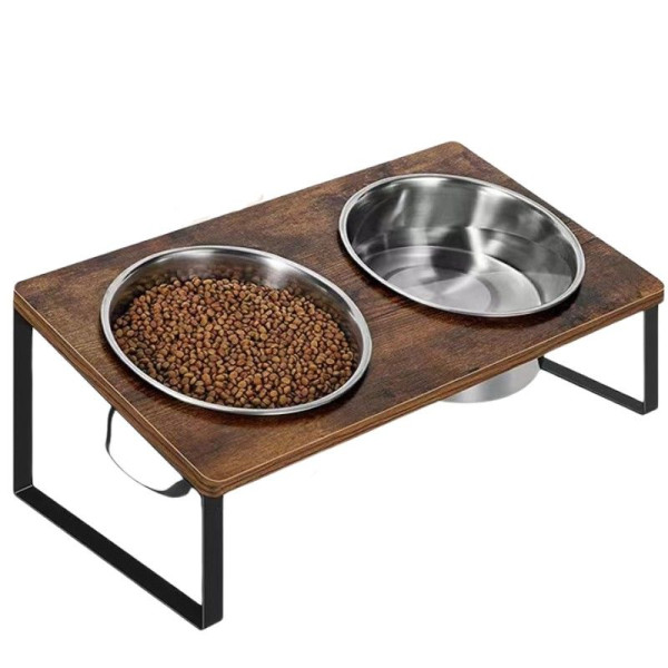 Ceruzo Dubbele Voerbak met Standaard - 40x20x16 cm Ceruzo Dubbele Voerbak met Standaard - 40x20x16 cm